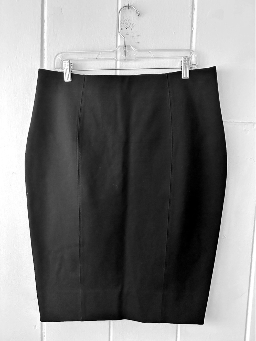 Spanx The Perfect Black Pencil Skirt Pointe Shaper Knit Work Wear Office Size XL